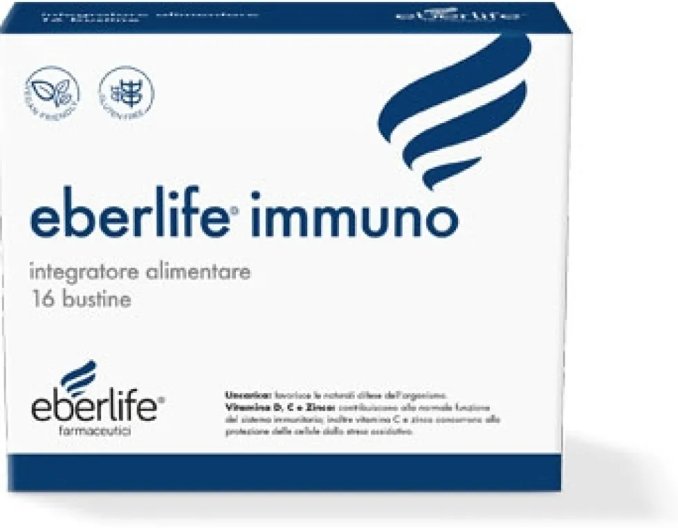 Eberlife Farmaceutici Eberlife Immuno Integratore Sistema Immunitario Tonico e Antiossidante, 16 Bustine