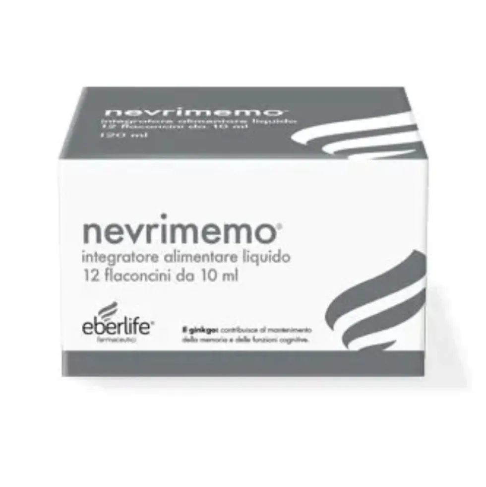 Eberlife Farmaceutici Nevrimemo Integratore Memoria e Funzioni Cognitive, 12 Flaconcini