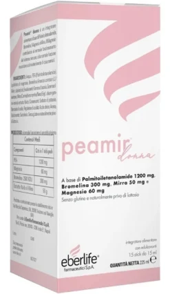 Eberlife Farmaceutici Peamir Donna - Integratore per il sistema nervoso e muscolare, 15 stick