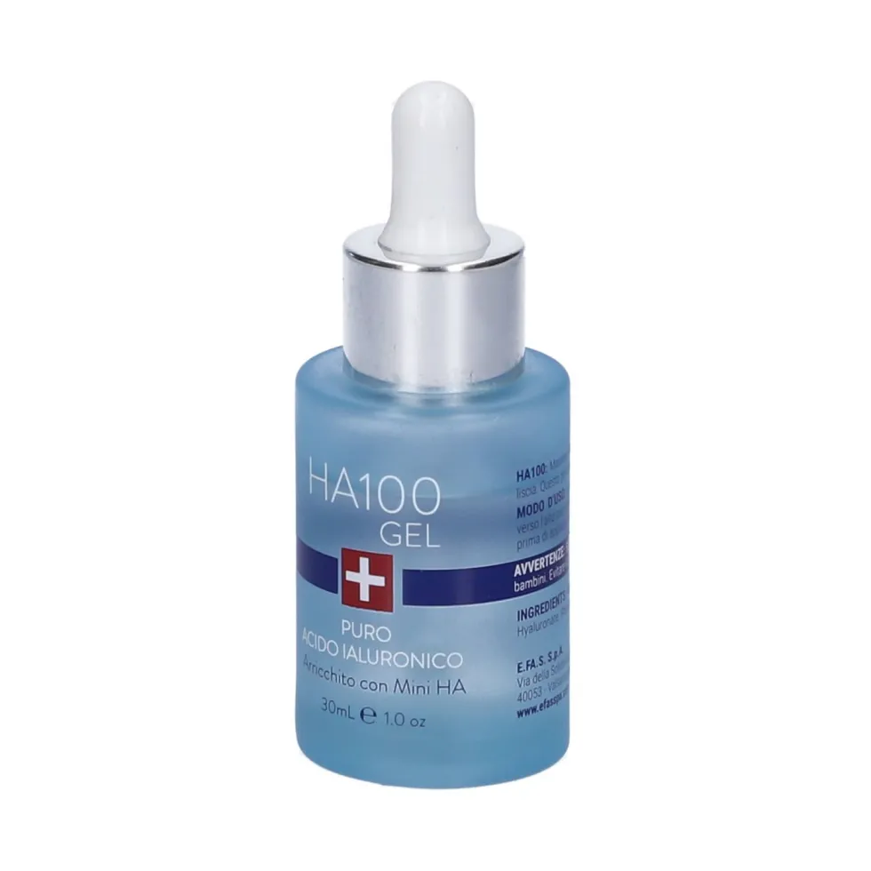 Efas Linea100 Ha100 - Gel all'acido ialuronico puro per l'idratazione e l'azione antietà, 30 ml