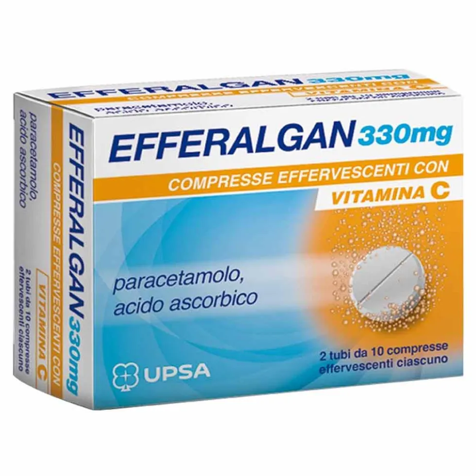 Efferalgan 330mg con Vitamina C Dolore e Febbre, 20 Compresse Effervescenti