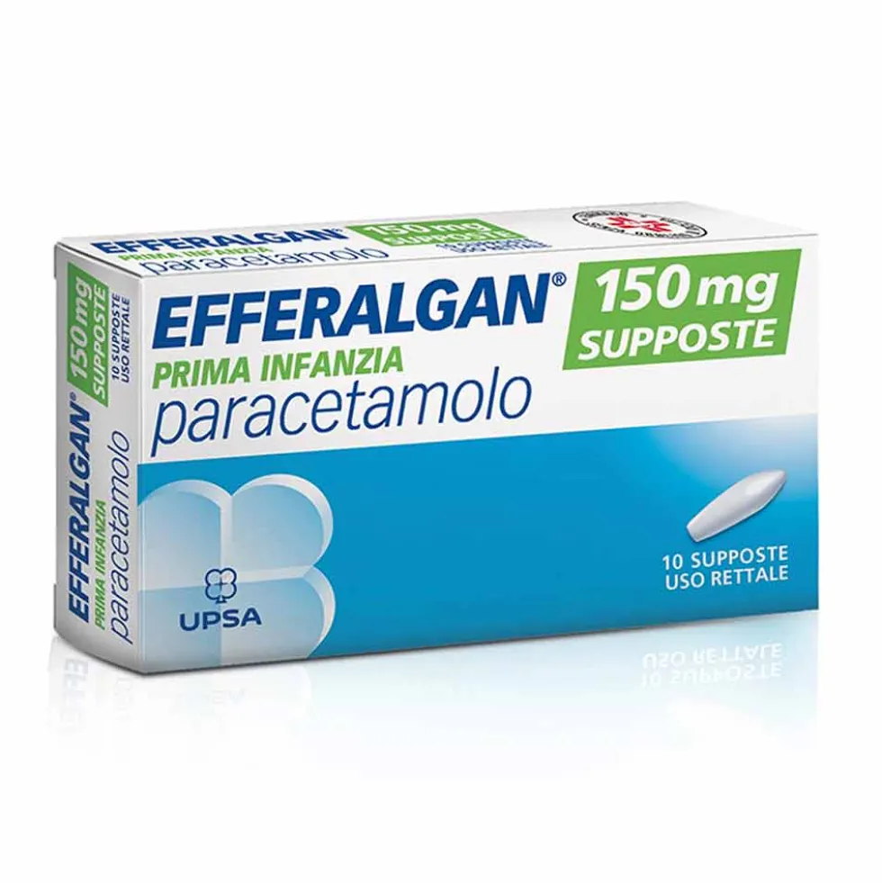 Efferalgan Prima Infanzia 150mg Dolore e Febbre, 10 Supposte