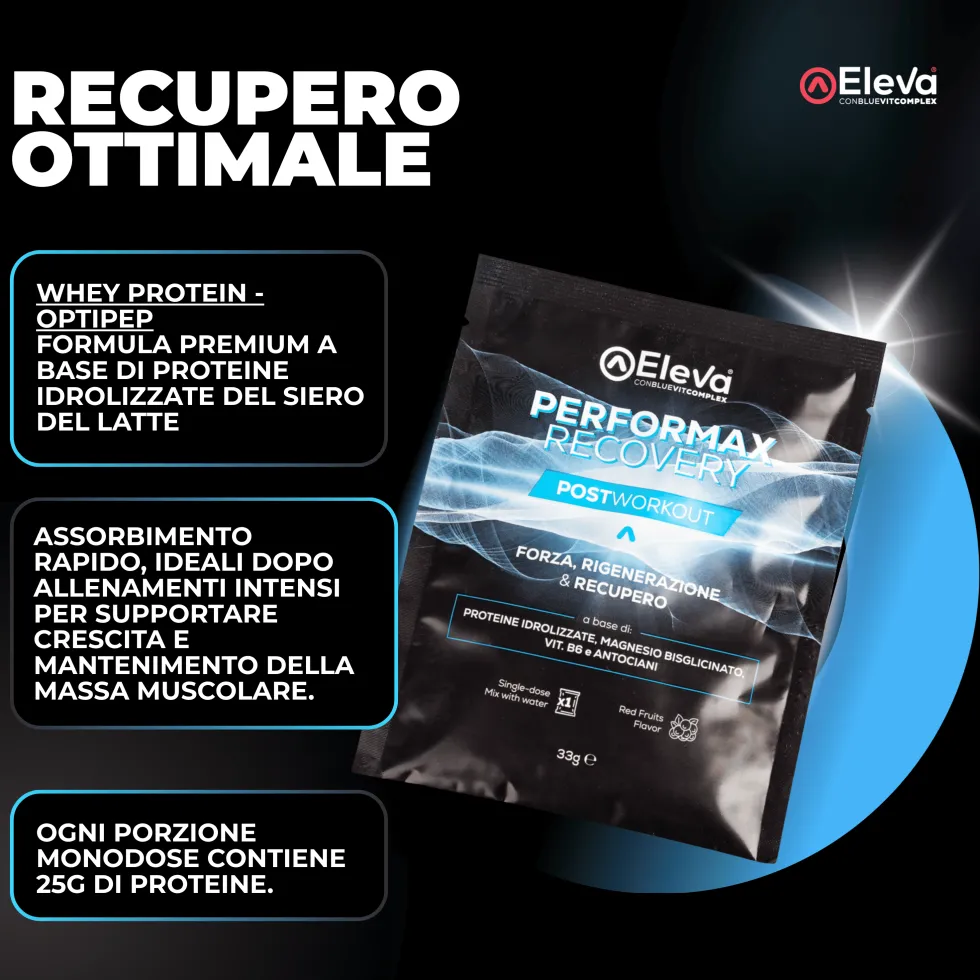 Eleva Performax Recovery - Integratore in polvere per il recupero muscolare, 1 bustina da 33 g