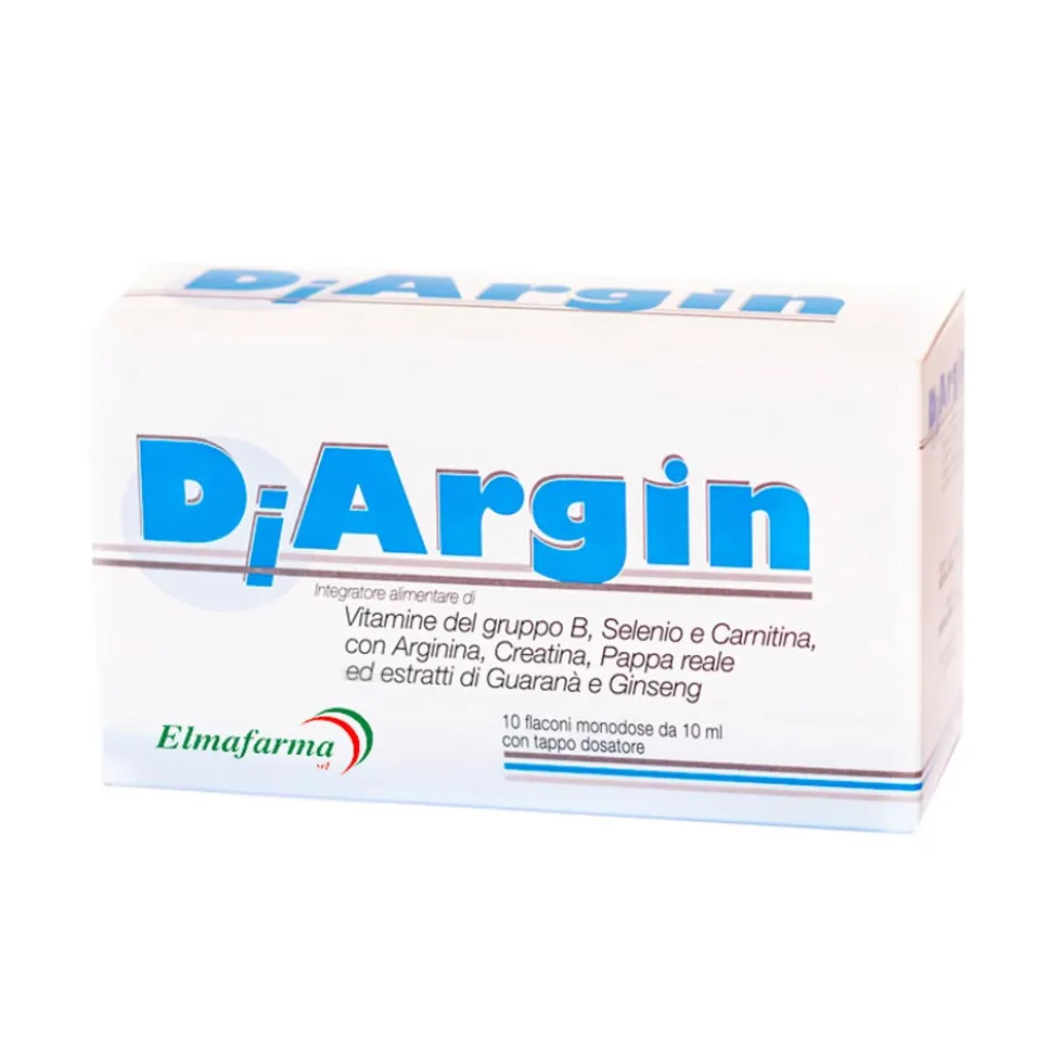 Elmafarma Diargin Integratore Energetico Tonico, 10 Flaconcini da 10ml