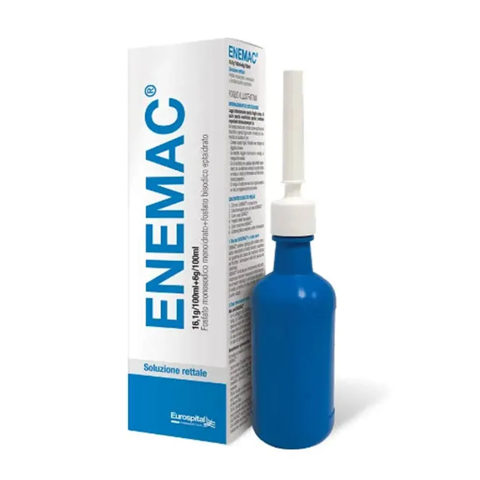 Enemac Soluzione Rettale 16,1g/100ml + 6g/100ml Stitichezza e Evacuazione Intestinale, 1 Contenitore Monodose da 130ml