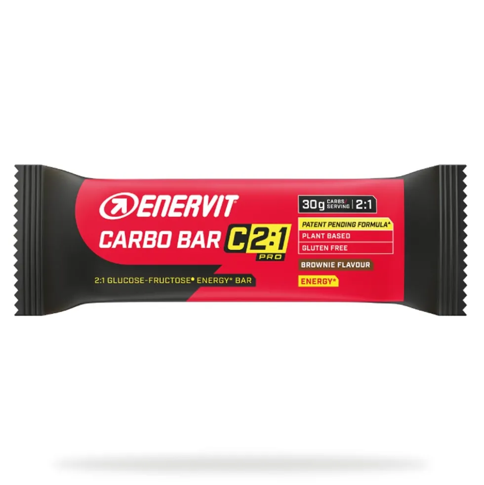 Enervit Carbo Bar C2:1 Pro gusto brownie - Barretta energetica per l'apporto di carboidrati, 50 g