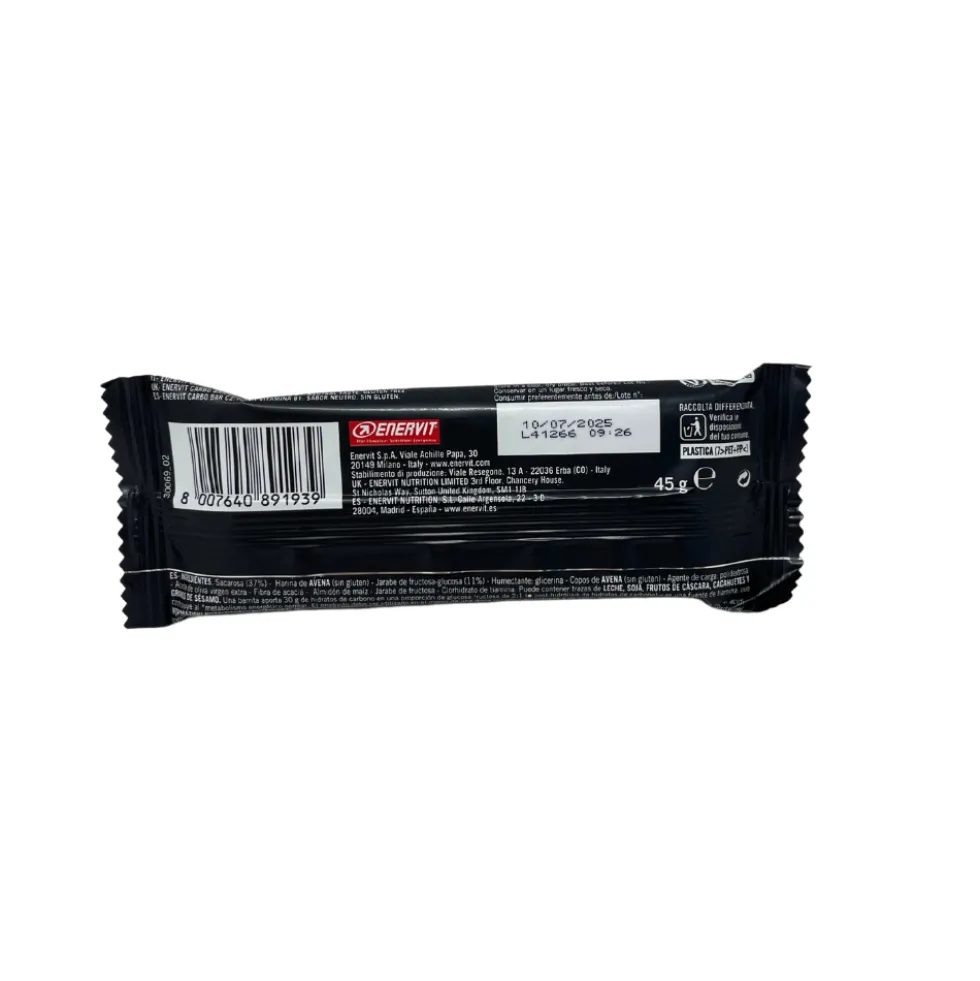 Enervit Carbo Bar C2:1Pro Gusto neutro - Barretta energetica per l'energia durante lo sport, 50 g