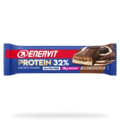 Enervit Protein 32% al triplo cioccolato - Barretta proteica per la massa muscolare, 45 g