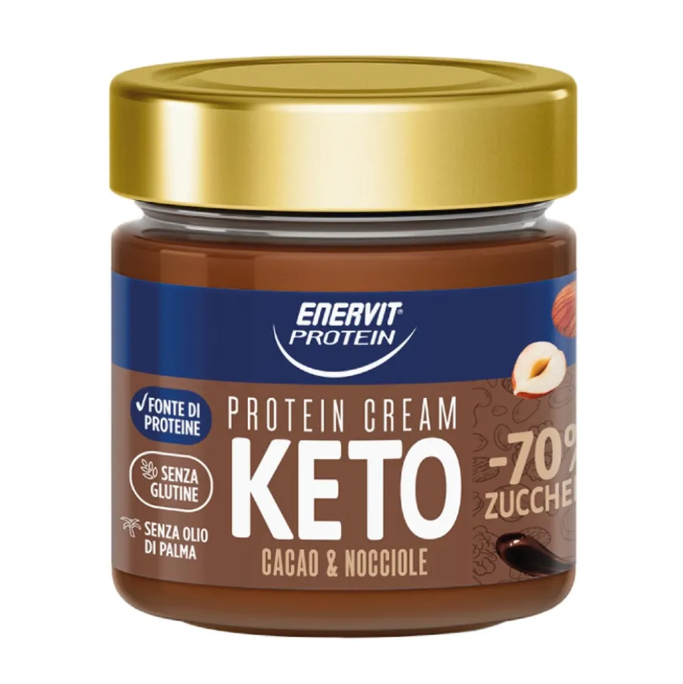 Enervit Protein Keto - Protein Cream Crema Proteica Cacao e Nocciole, 180g