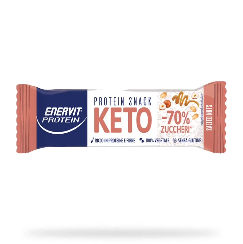 Enervit Protein Keto Snack - Barretta proteica con frutta secca per la dieta chetogenica, 35 g