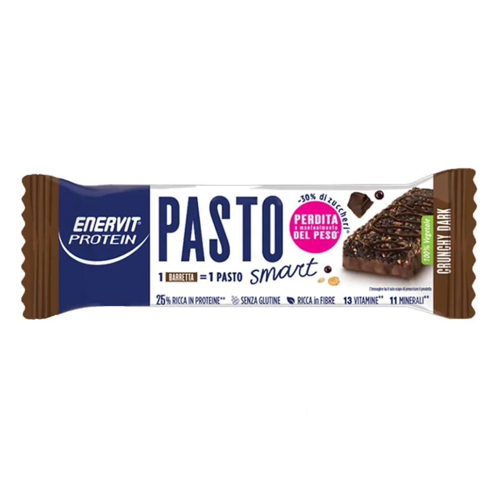 Enervit Protein Pasto Smart Croccante Fondente - Barretta sostitutiva del pasto per la linea, 55 g