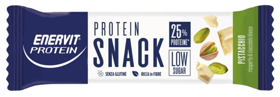 Enervit Protein Snack al pistacchio - Barretta proteica per la massa muscolare, 27 g