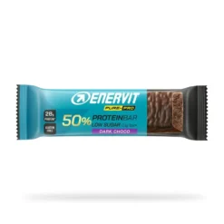 Enervit Pure-Pro 50% - Barretta proteica al cioccolato fondente per il recupero muscolare, 55 g