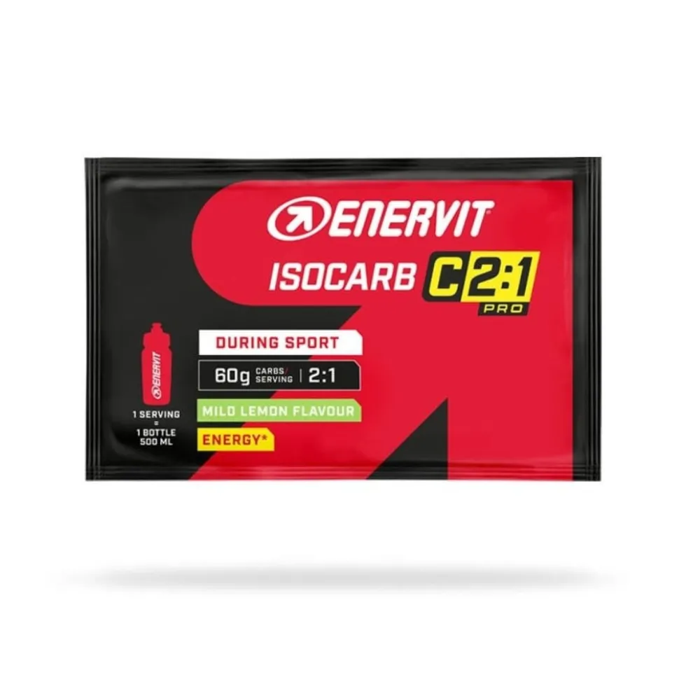 Enervit Sport Isocarb 2:1 - Bevanda isotonica al limone per l'energia sportiva, busta da 65 g