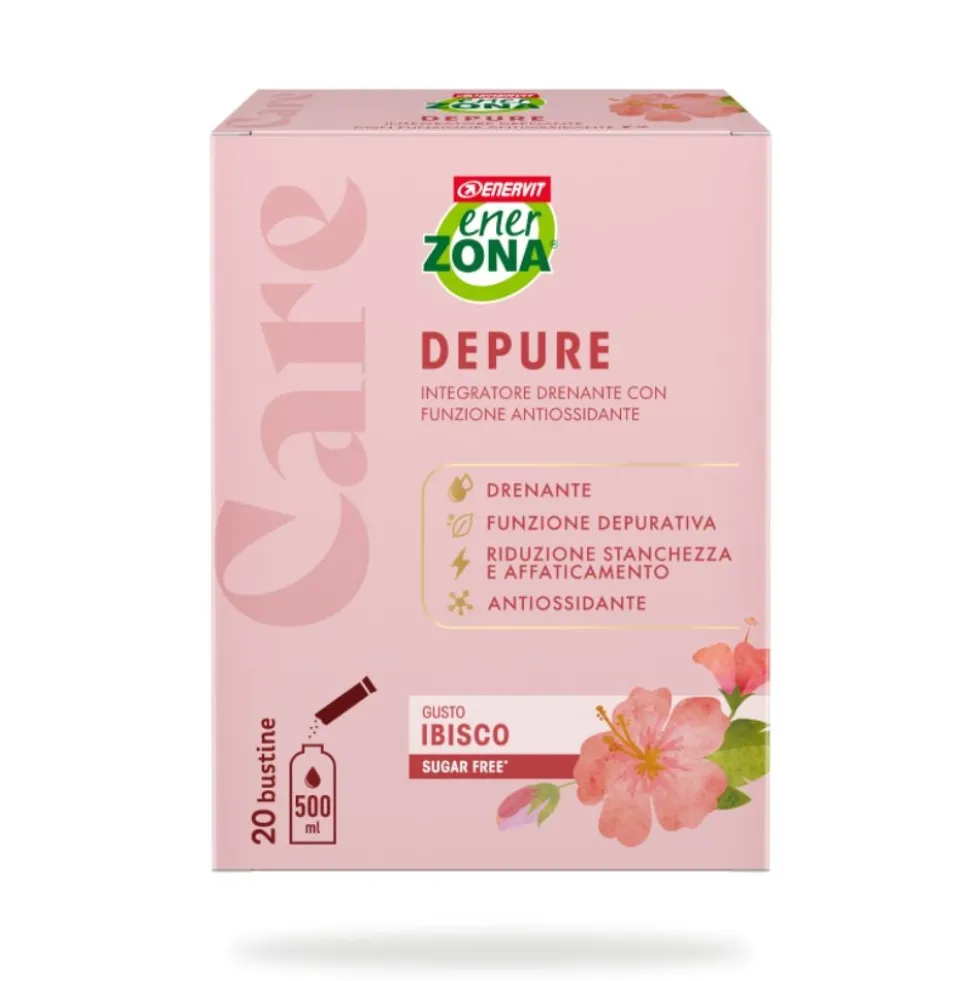 EnerZona Care - Depure Integratore Drenante Antiossidante gusto Ibisco, 20 bustine