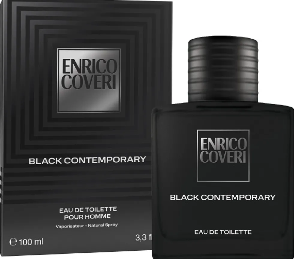 Enrico Coveri Black Contemporary Eau de Toilette Profumo Uomo Intenso, 100ml