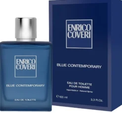 Enrico Coveri Blue Contemporary Eau de Toilette Profumo Uomo Fresco, 100ml