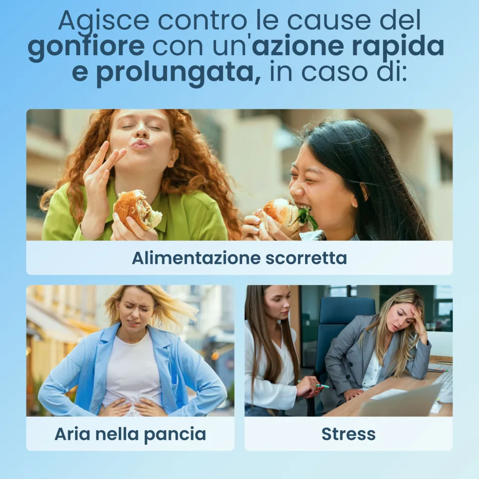 Enterogermina Gonfiore Integratore con Probiotici Estratti Vegetali ed Enzimi Digestivi, 20 Bustine