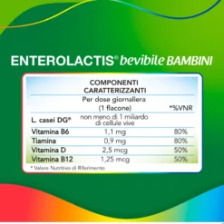 Enterolactis Bevibile Bambini Integratore, 12 Flaconcini x 10ml