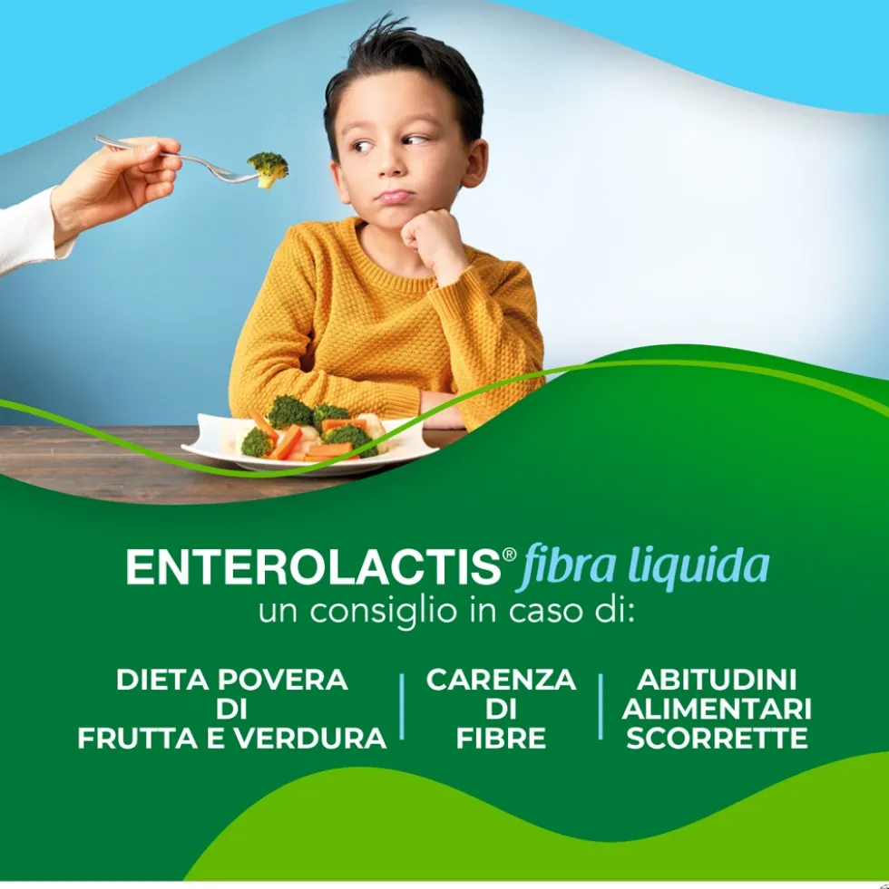 Enterolactis Fibra Liquida Integratore Fermenti Lattici, 12 Flaconcini
