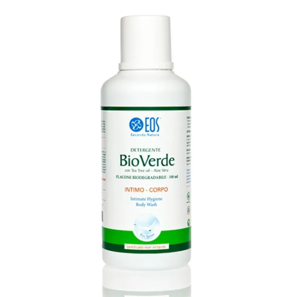 EOS Biodetergente Verde - Detergente igienizzante per il corpo e l'intimo con tea tree oil, 500 ml