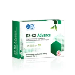 EOS D3-K2 Advance - Integratore alimentare per le ossa e le difese, 60 compresse masticabili