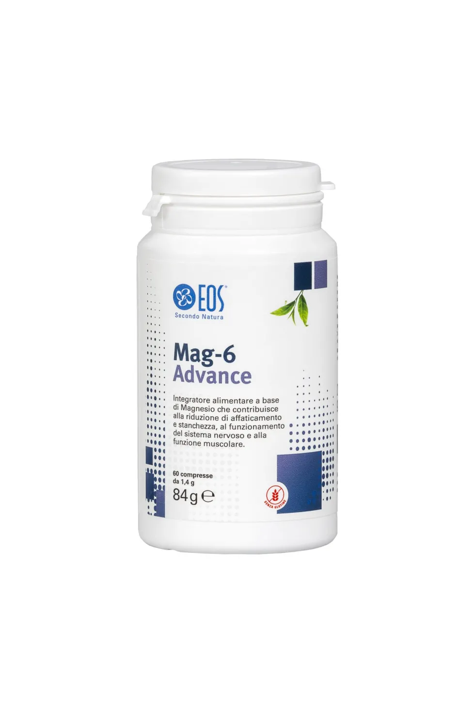 Eos Mag 6 Advance - Integratore di magnesio per l'energia e la funzione muscolare, 60 compresse