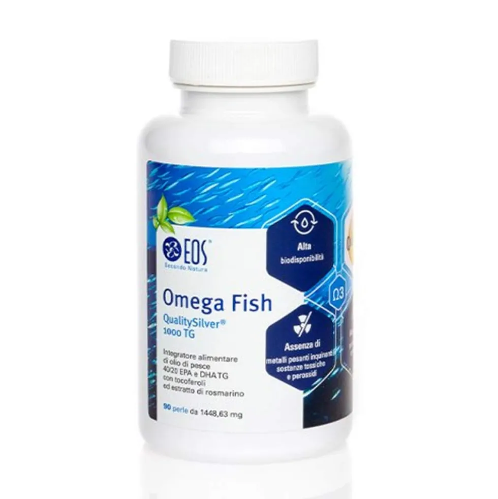 EOS Omega Fish - Integratore di olio di pesce per il benessere cardiovascolare, 90 perle