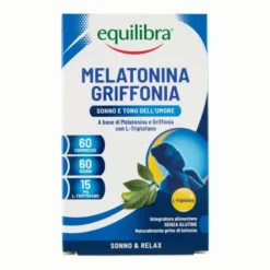 Equilibra Melatonina e Griffonia Integratore Sonno e Rilassamento, 60 Compresse
