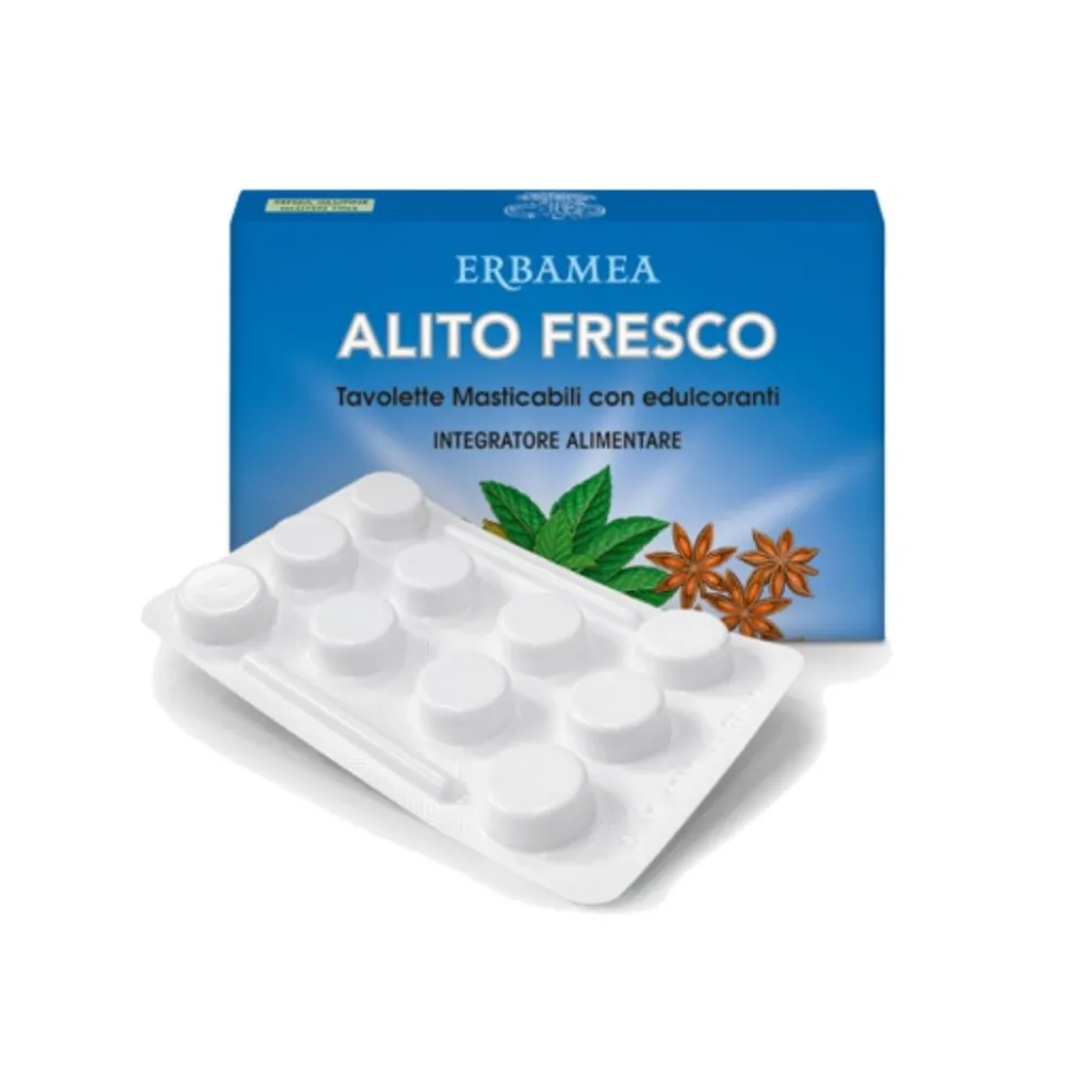 Erbamea Alito Fresco Integratore Funzione Digestiva, 30 Tavolette Masticabili