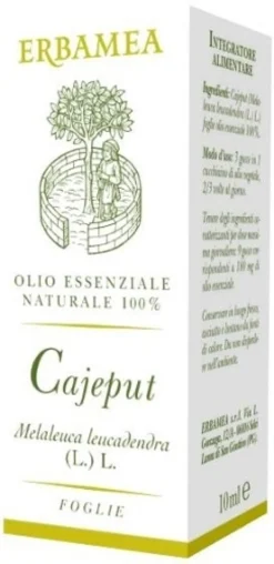 Erbamea Cajeput - Olio essenziale per la funzionalità delle prime vie respiratorie, 10 ml