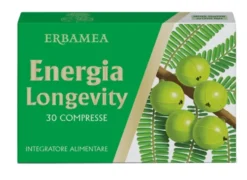 Erbamea Energia Longevity Integratore tonico per stanchezza fisica e mentale, 30 compresse