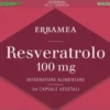 Erbamea Resveratrolo 100mg Integratore antiossidante per il microcircolo, 30 capsule