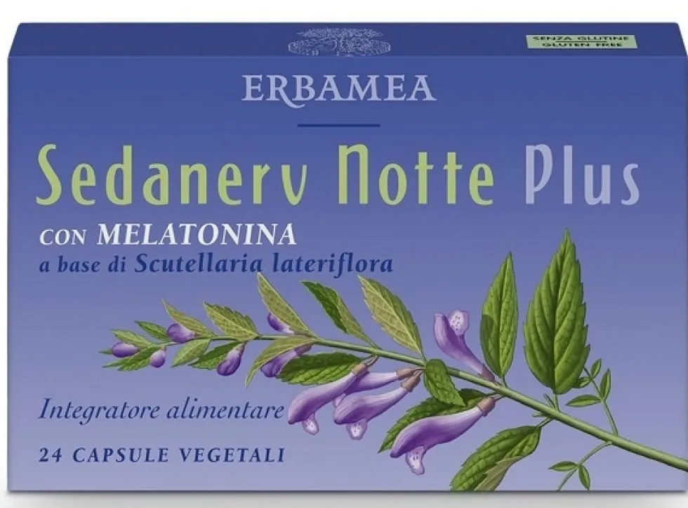 Erbamea Sedanerv Notte Plus - Integratore alimentare per il riposo notturno, 24 capsule