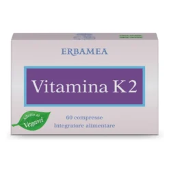 Erbamea Vitamina K2 Integratore Alimentare per Ossa normali, 60 compresse