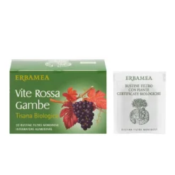Erbamea Vite Rossa Gambe - Tisana biologica per il microcircolo e le gambe pesanti, 20 bustine
