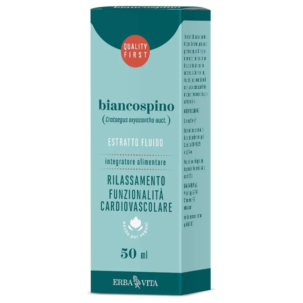 Erba Vita Biancospino - Integratore per la funzione cardiovascolare e il rilassamento, 50 ml