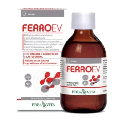 Erba Vita Ferro EV - Integratore in sciroppo per la carenza di ferro e la stanchezza, 250 ml