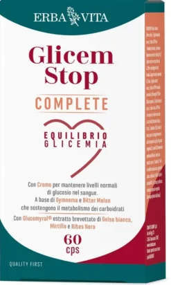 Erba Vita Glicem Stop - Complete Integratore per l'equilibrio della glicemia, 60 capsule