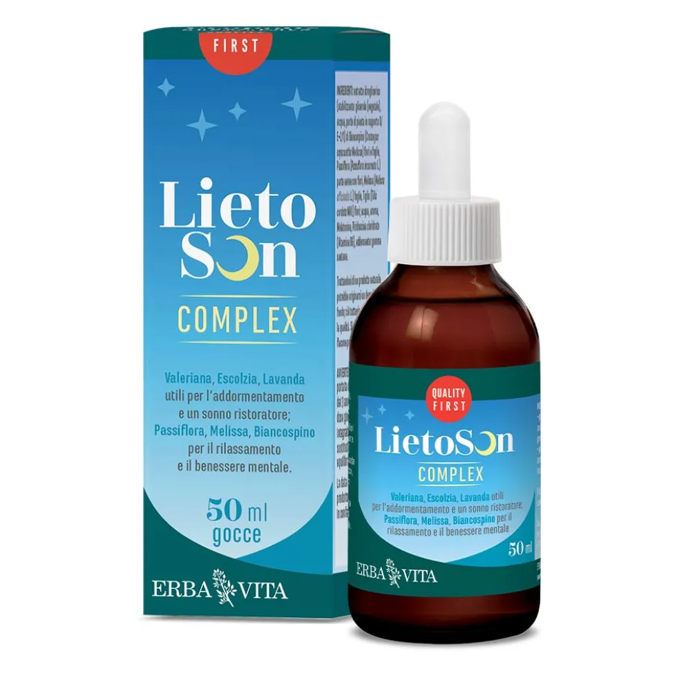 Erba Vita Lietoson - Complex Gocce Integratore Stress Ansia Sonno, 50ml