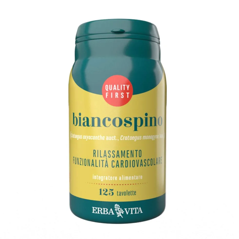 Erba Vita Monoplanta - Biancospino Integratore Rilassamento Cuore, 125 Tavolette