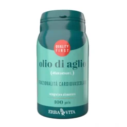 Erba Vita Monoplanta - Olio di Aglio Integratore Cuore e Circolazione, 100 Perle