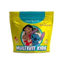 Erba Vita Multivit Kids Integratore di Vitamine e Minerali gusto Arancia e Fragola, 30 caramelle gommose