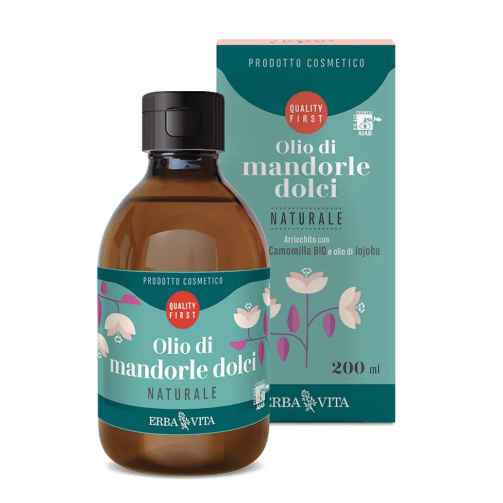 Erba Vita Oli di Mandorle Dolci - Olio di Mandorle Dolci Naturale, 200ml