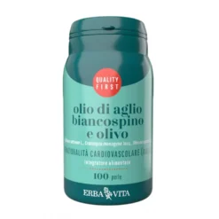 Erba Vita Olio di Aglio, Biancospino e Olivo - Integratore cardiovascolare, 100 perle