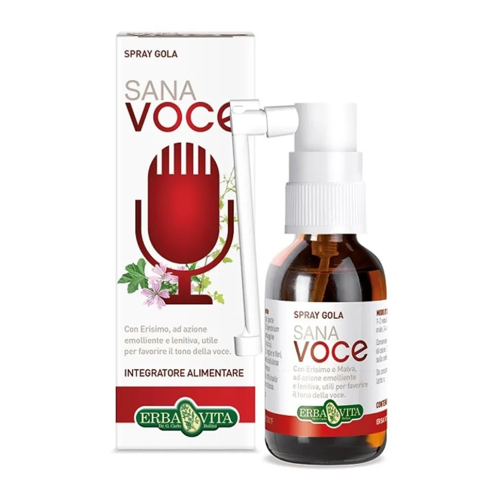 Erba Vita Sana Voce - Spray gola mucoadesivo per il sostegno del tono della voce, 30 ml
