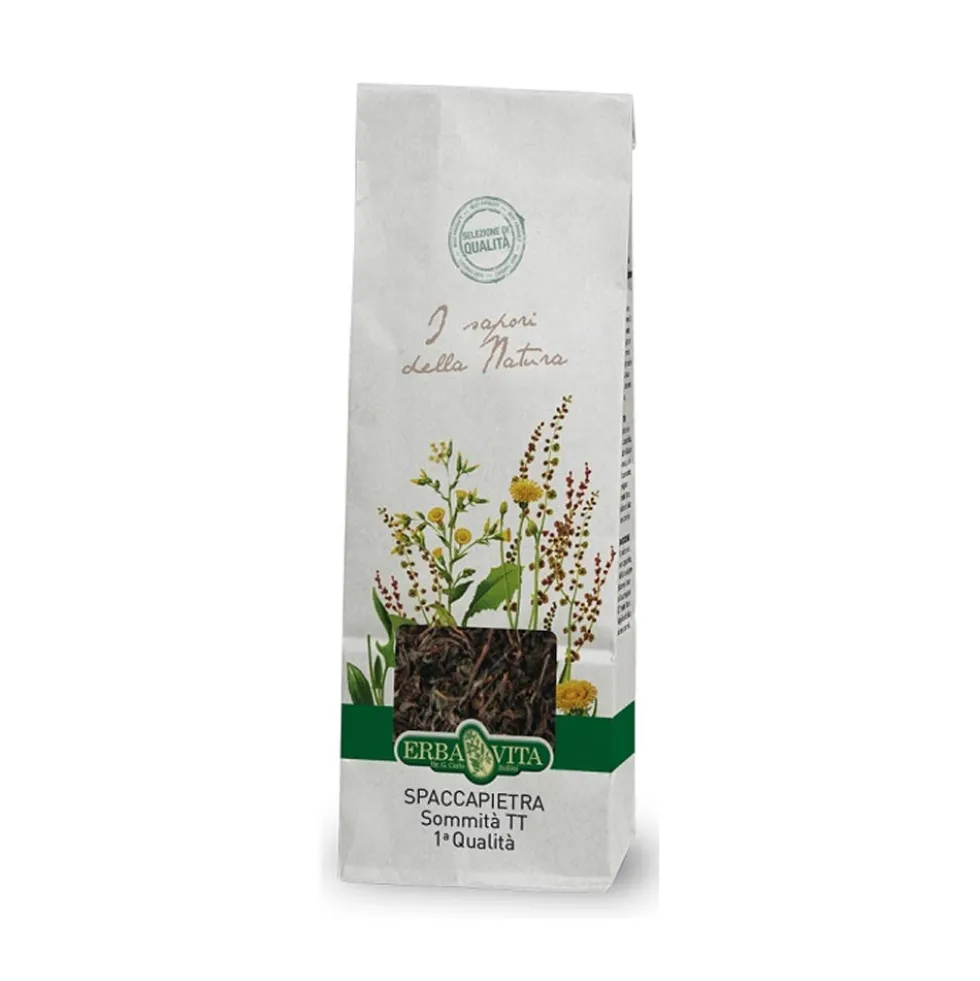 Erba Vita Spaccapietra - Tisana diuretica per le vie urinarie e i calcoli renali, busta da 100 g