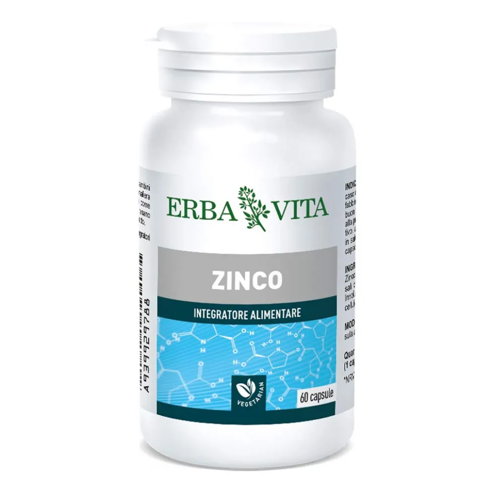Erba Vita Zinco - Integratore alimentare per le difese immunitarie, 60 capsule vegetali