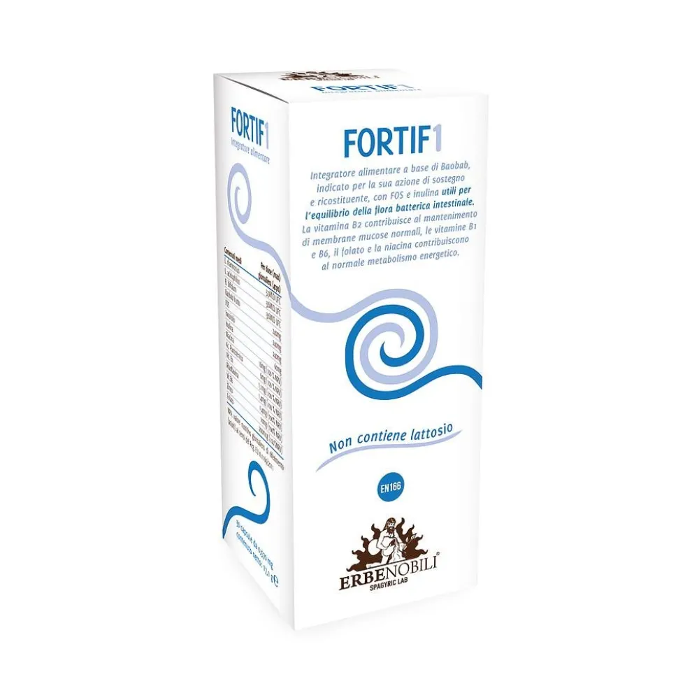 Erbenobili Fortif1 Integratore Alimentare Flora Batteria Intestinale, 30 capsule
