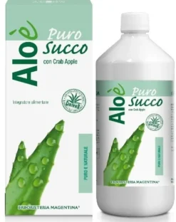 Erboristeria Magentina Aloè Puro Succo di Aloe Bio Integratore Depurativo, 1 Litro
